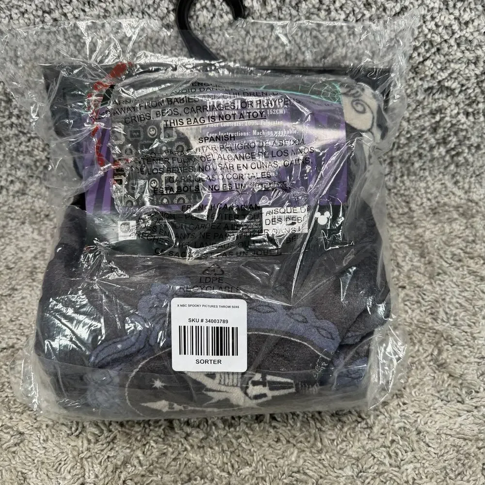 Disney The Nightmare Before Christmas Spooky Portraits Throw Blanket New